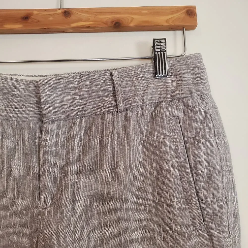 Banana Republic The Martin Fit Pinstriped Linen Trouser Gray 4P